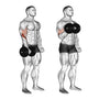 Démonstration du curl biceps en prise pronation, paumes vers le bas, sollicitant biceps et avant-bras. Variante efficace pour renforcer simultanément les deux zones musculaires en remplacement du curl classique.