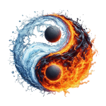 Deux haltères réglables, l’un gris et l’autre noir, posés sur un arrière-plan en forme de yin-yang, symbolisant l’équilibre et la puissance.